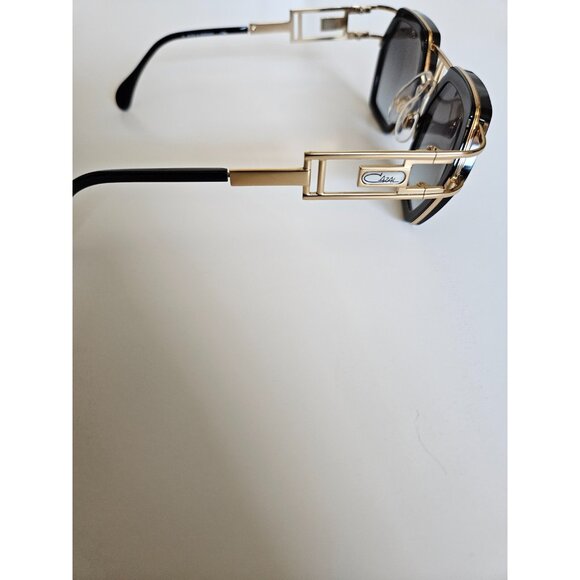 Cazal Legends 677 001 Sunglasses Men's Black/Gold/Grey Gradient Square Shape - Picture 9 of 13